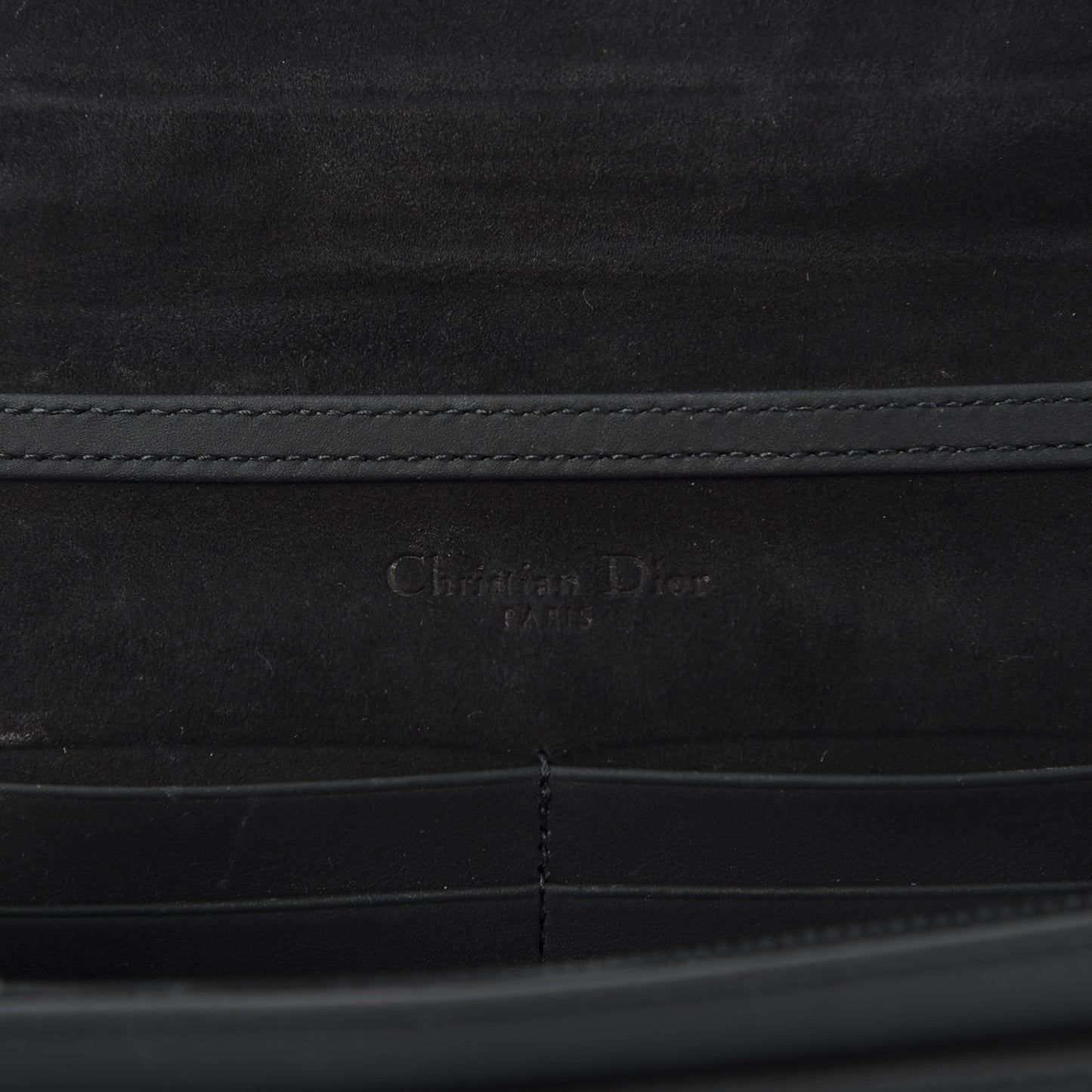 Ultra Matte Calfskin Diorama Wallet on Chain Pouch Black