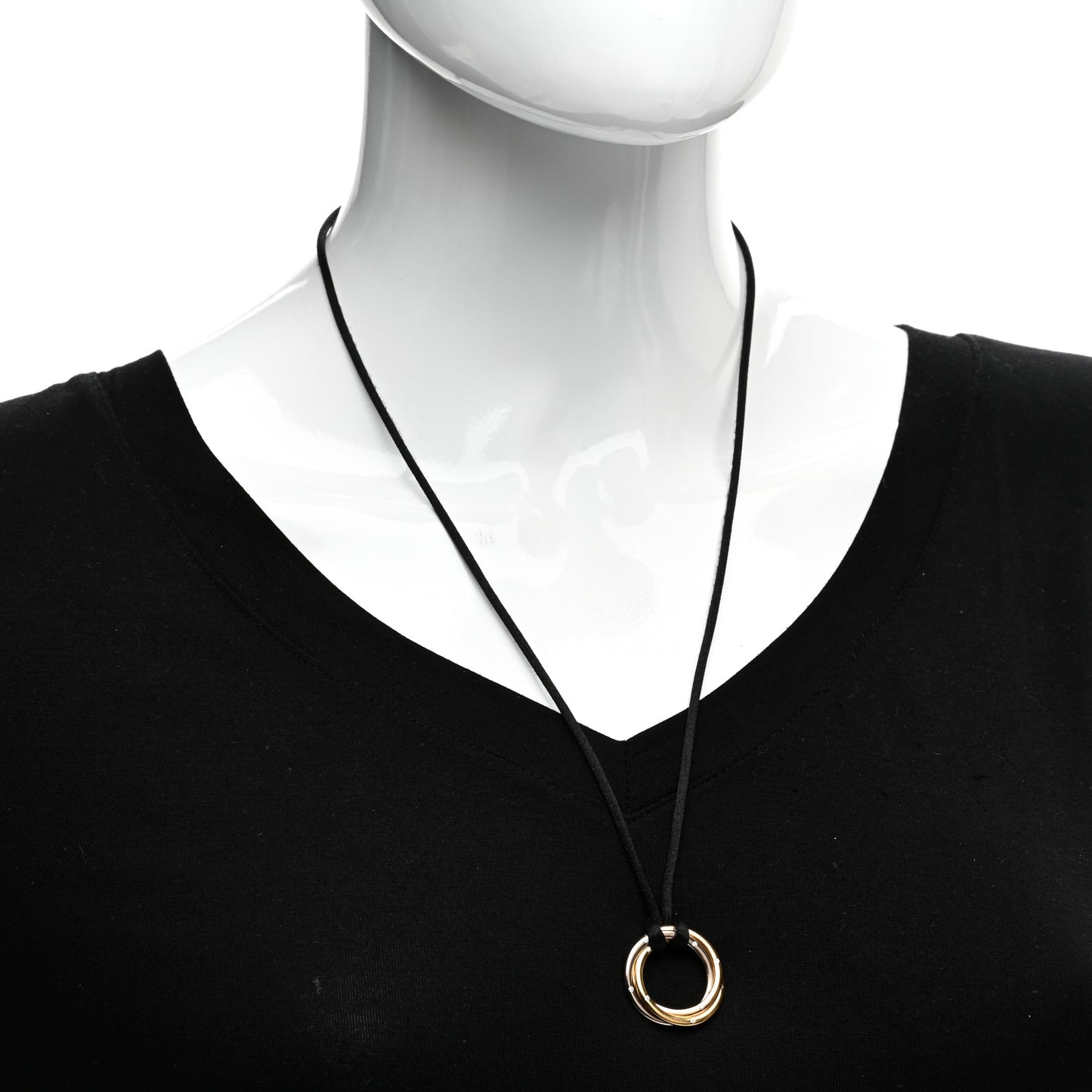 18K Pink Yellow White Gold Diamond Trinity Cord Necklace