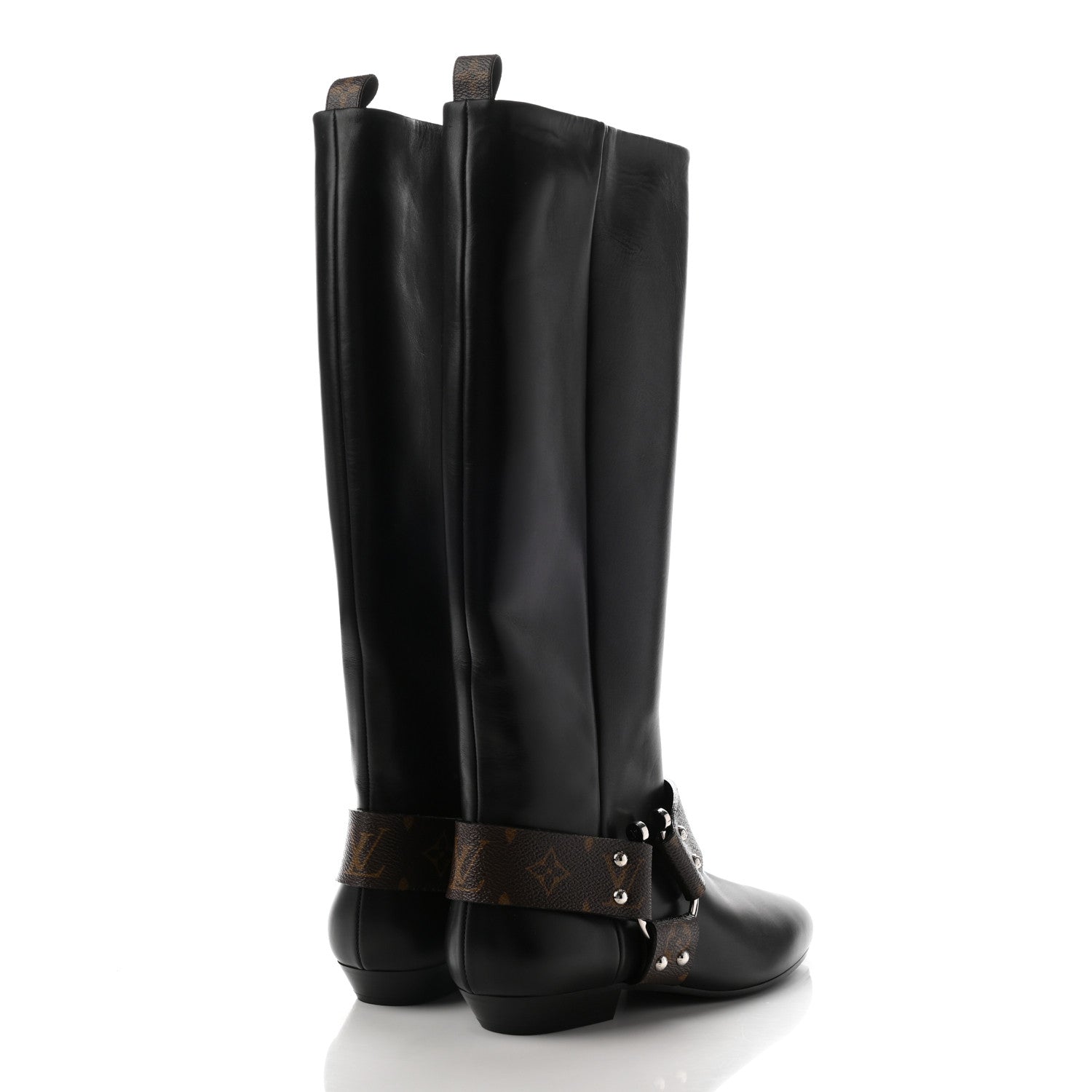Louis Vuitton Calfskin Monogram Rhapsody High Boots 39 Black 4 of 11