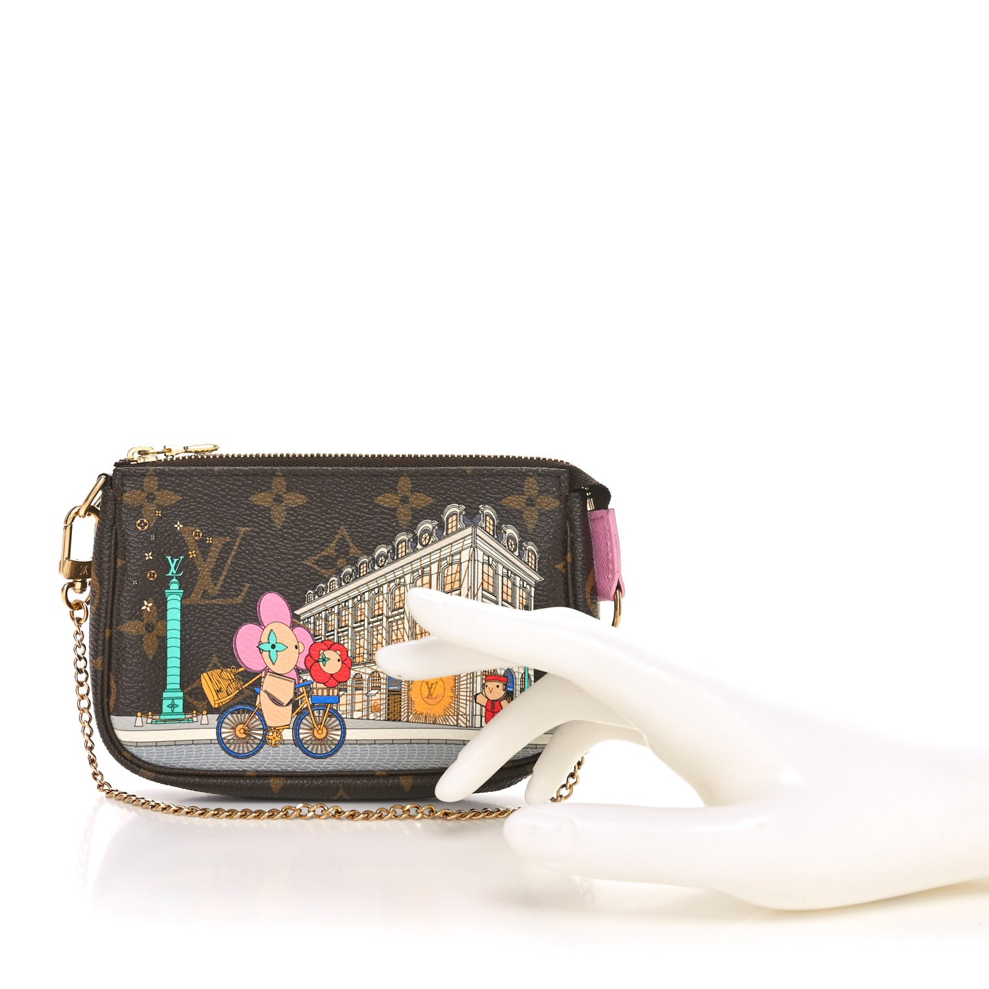 Monogram 2022 Christmas Animation Paris Mini Pochette Accessories Pink