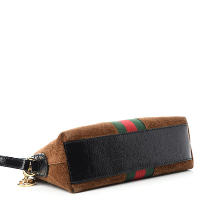 Gucci Suede Patent Web Small Ophidia Dome Shoulder Bag Nocciola Black 4 of 11