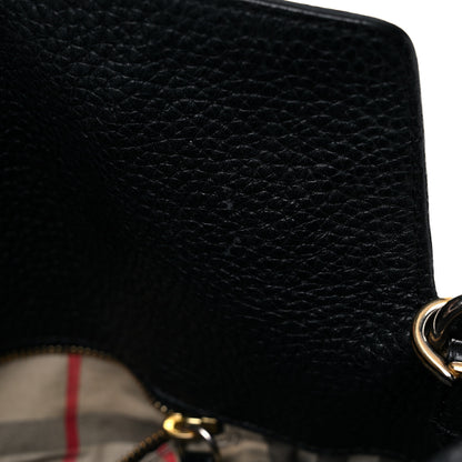 Burberry London Grainy Calfskin Medium Cale Hobo Black 20 of 27