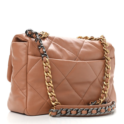 Chanel Lambskin Quilted Large Chanel 19 Flap Brown 3 of 9