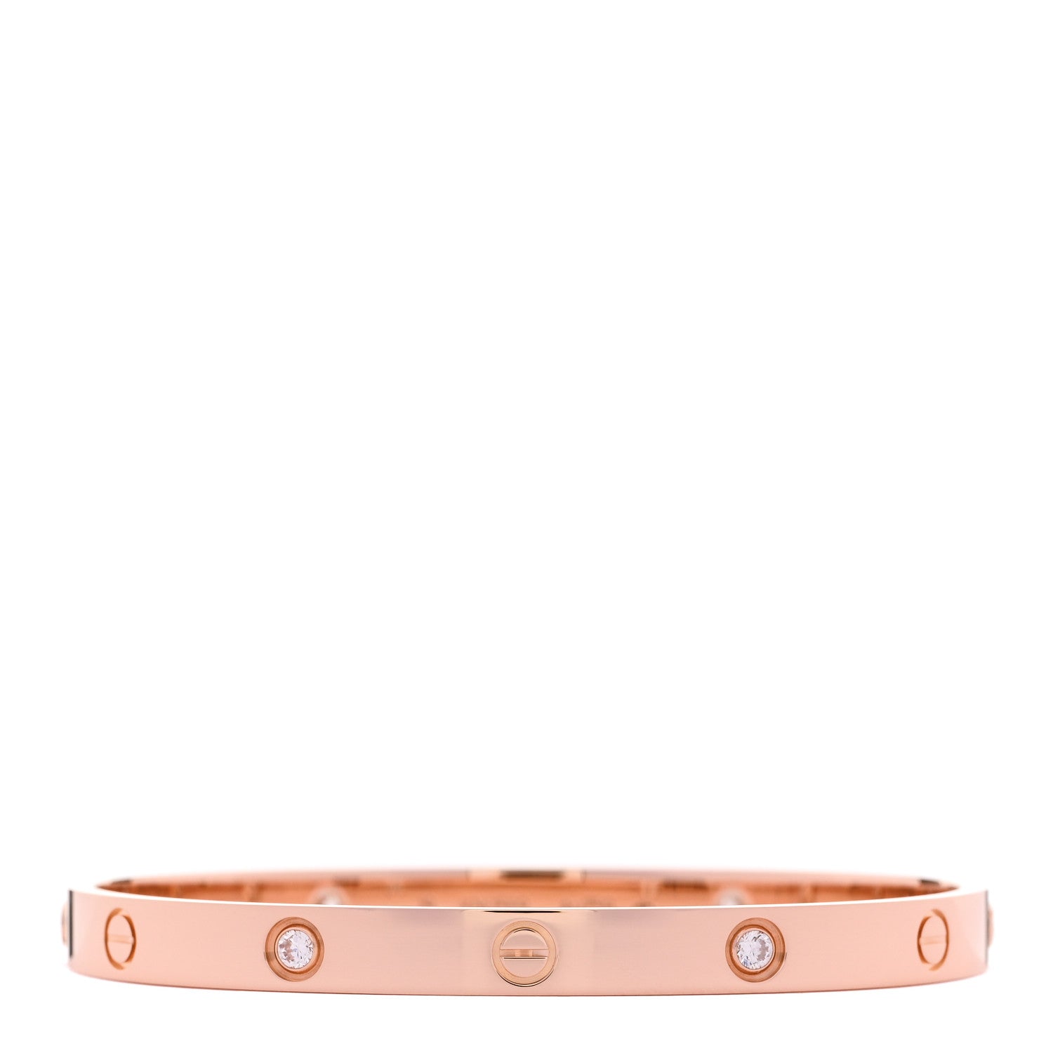 Cartier 18K Pink Gold 4 Diamond LOVE Bracelet 19 1 of 7