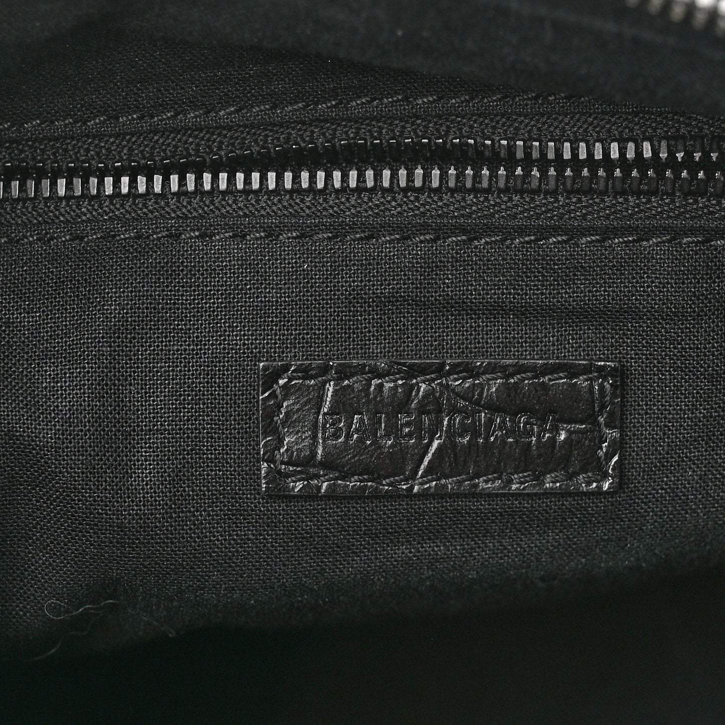 Extra Supple Calfskin Crocodile Embossed Neo Classic Hardware Hobo XS Black