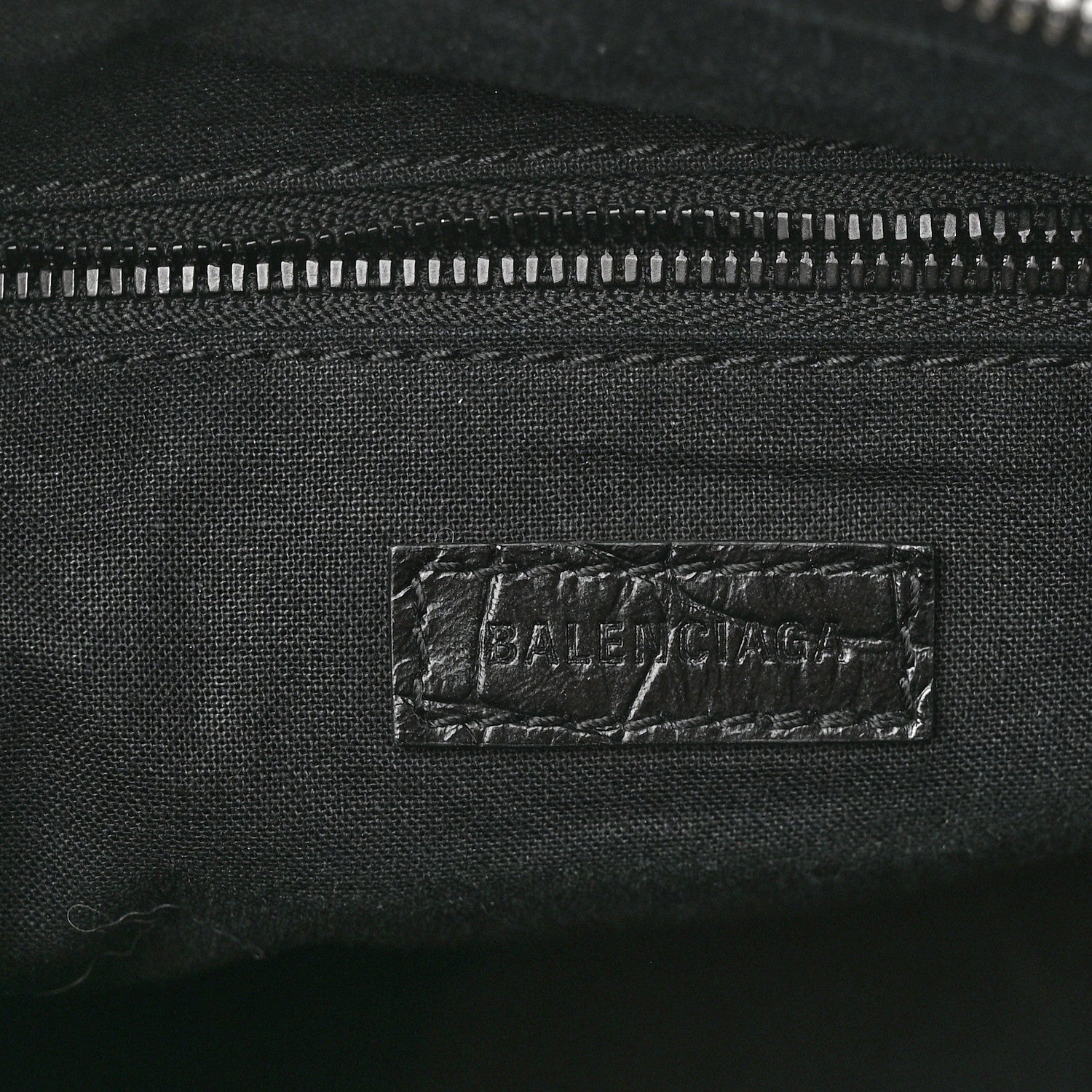 Balenciaga Extra Supple Calfskin Crocodile Embossed Neo Classic Hardware Hobo XS Black 6 of 9