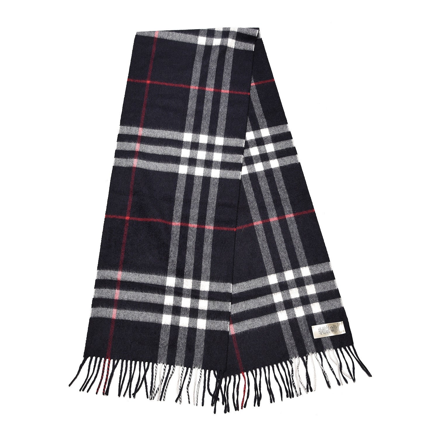 Burberry Cashmere Nova Check Fringe Scarf Blue 3 of 6