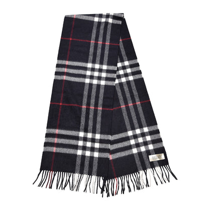 Burberry Cashmere Nova Check Fringe Scarf Blue 3 of 6