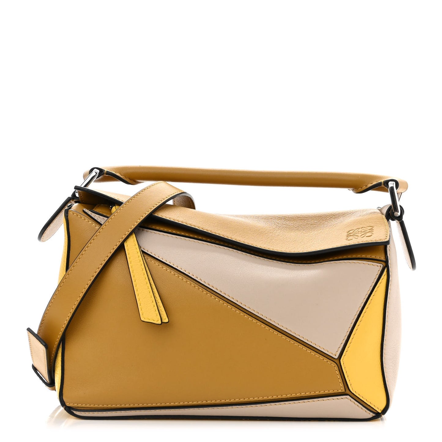 Grained Calfskin Small Puzzle Bag Ocre Yellow