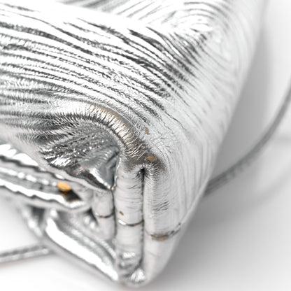 Bottega Veneta Metalic Bark Calfskin The Mini Pouch Silver 13 of 13