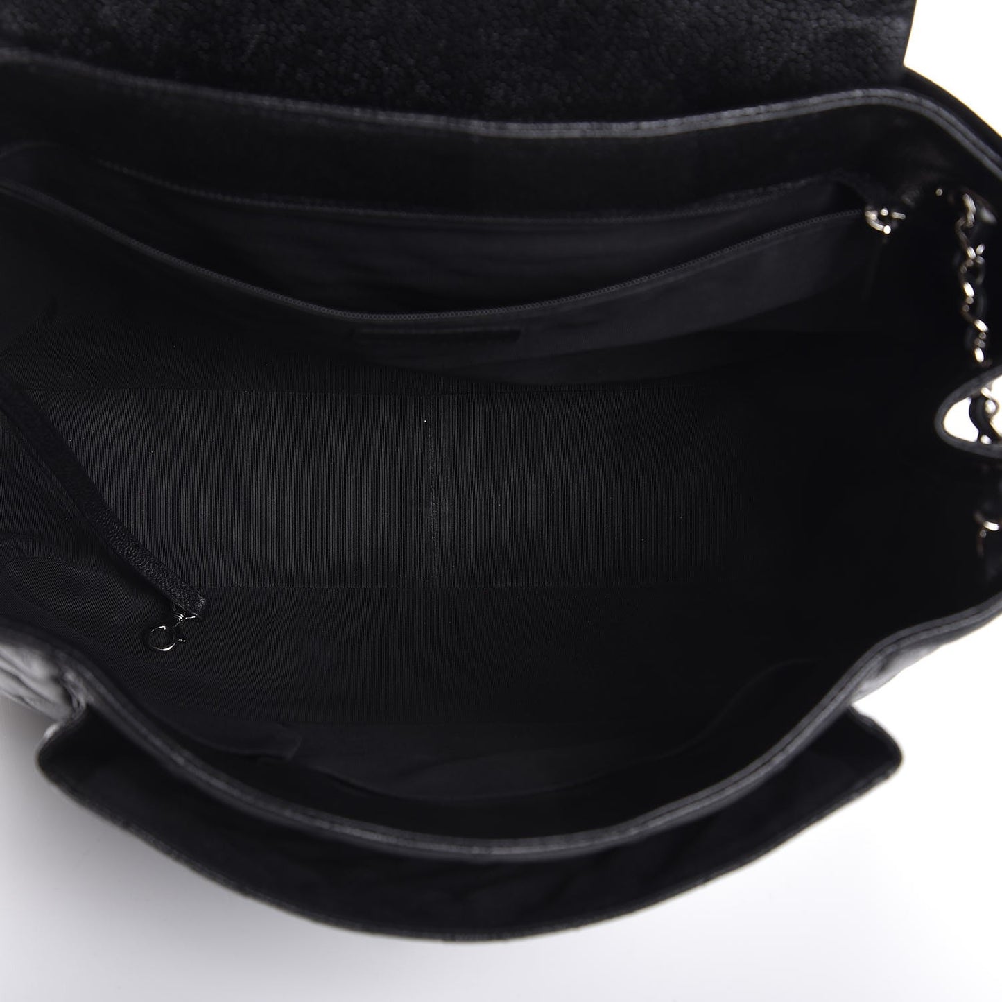 Caviar Quilted Flap Tote Black
