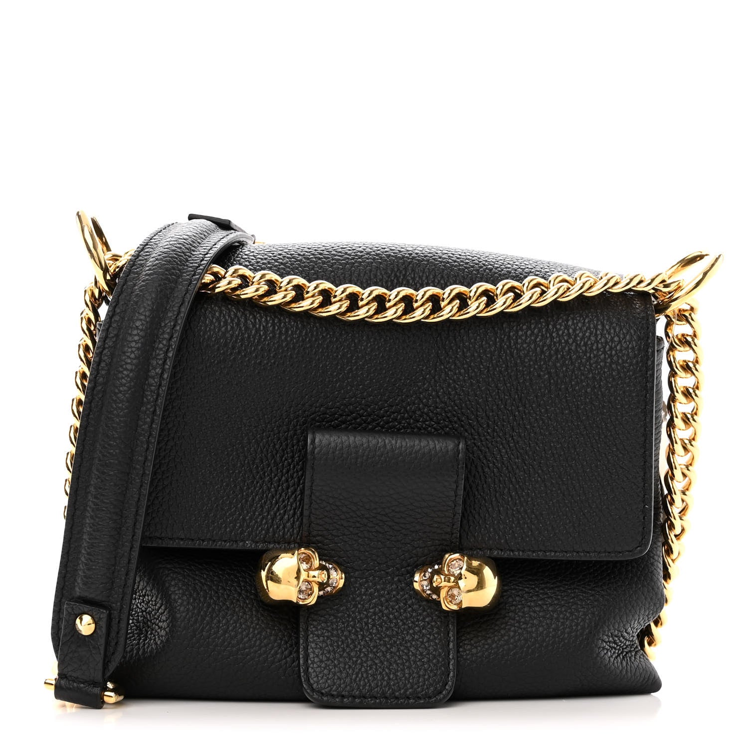 Alexander McQueen Grained Calfskin Small Skull Crossbody Black 1 of 11