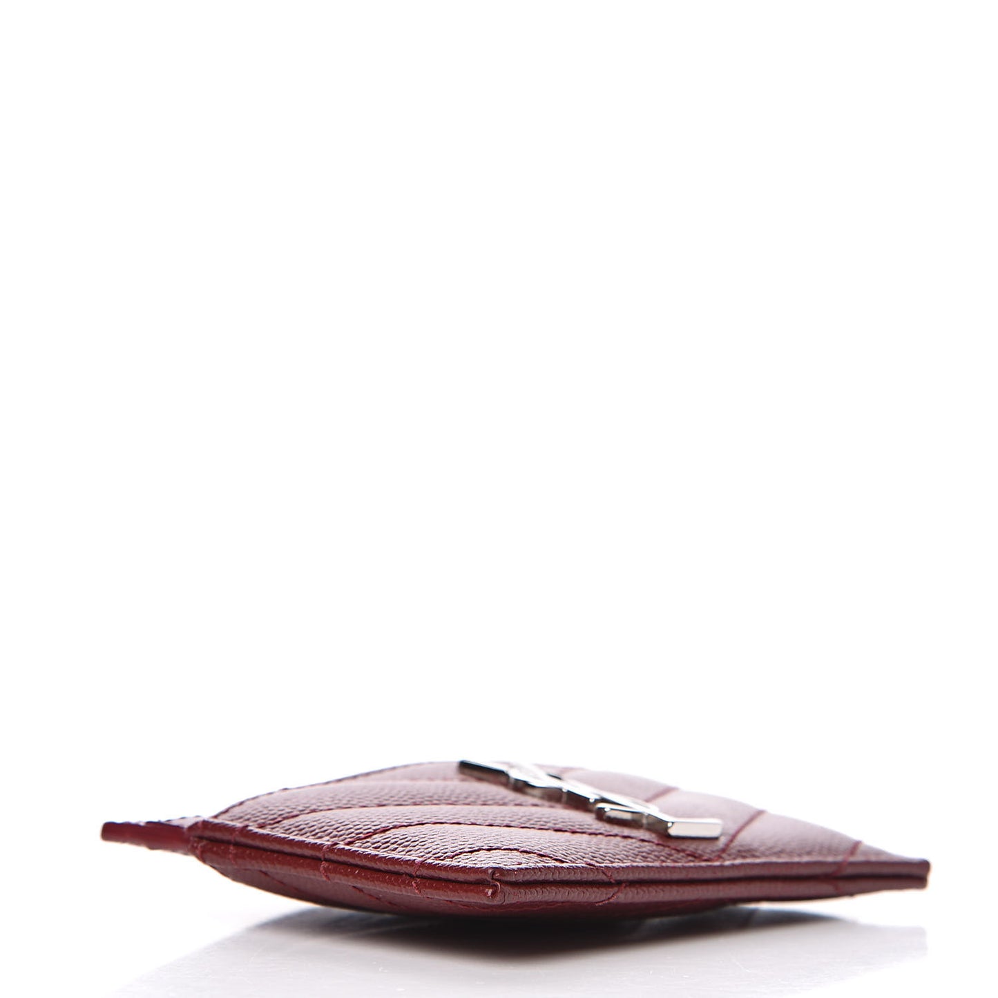Grain De Poudre Matelasse Chevron Monogram Credit Card Case Palissandre