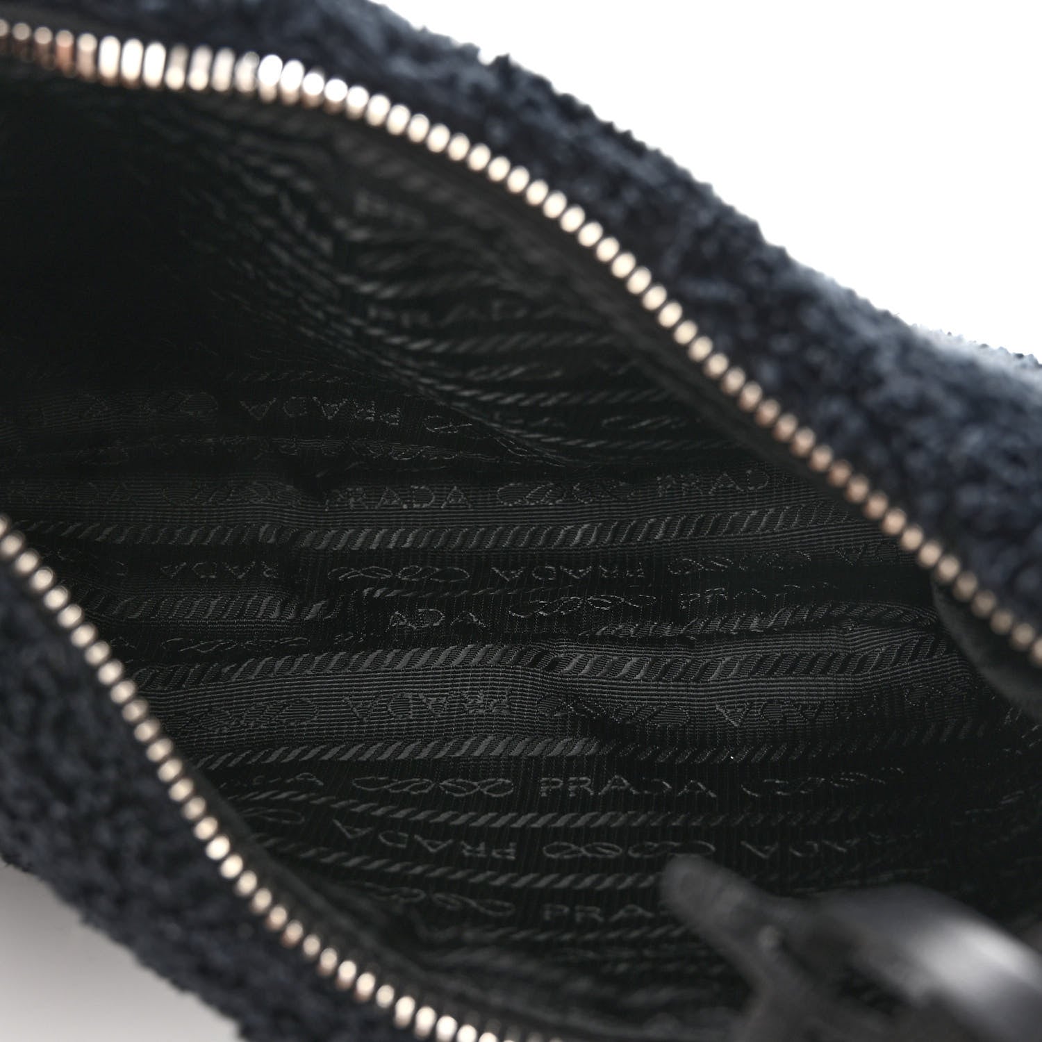 Prada Terry Cloth Mini Re-Edition 2000 Bag Black White 5 of 9