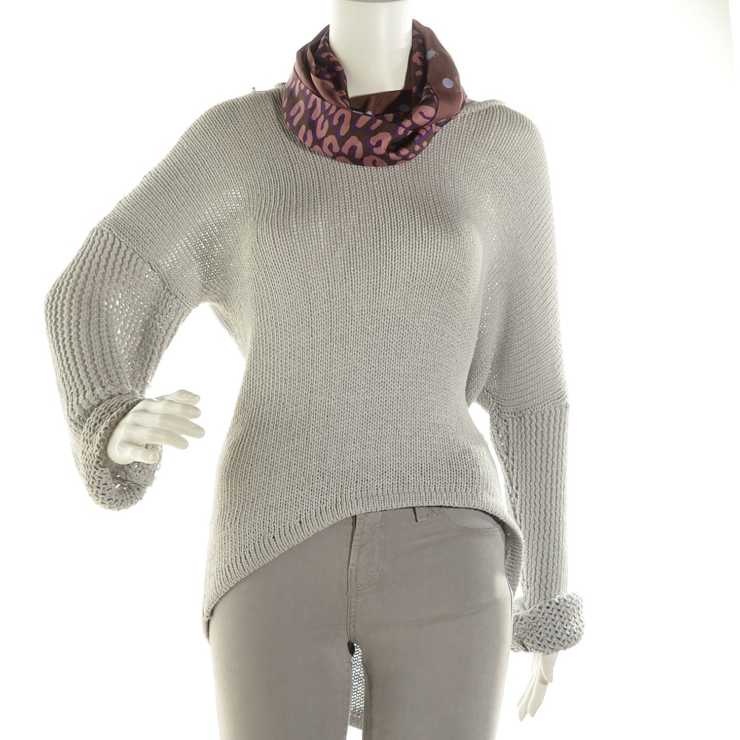 Louis Vuitton Silk Leopard Snood Scarf Mauve 2 of 3