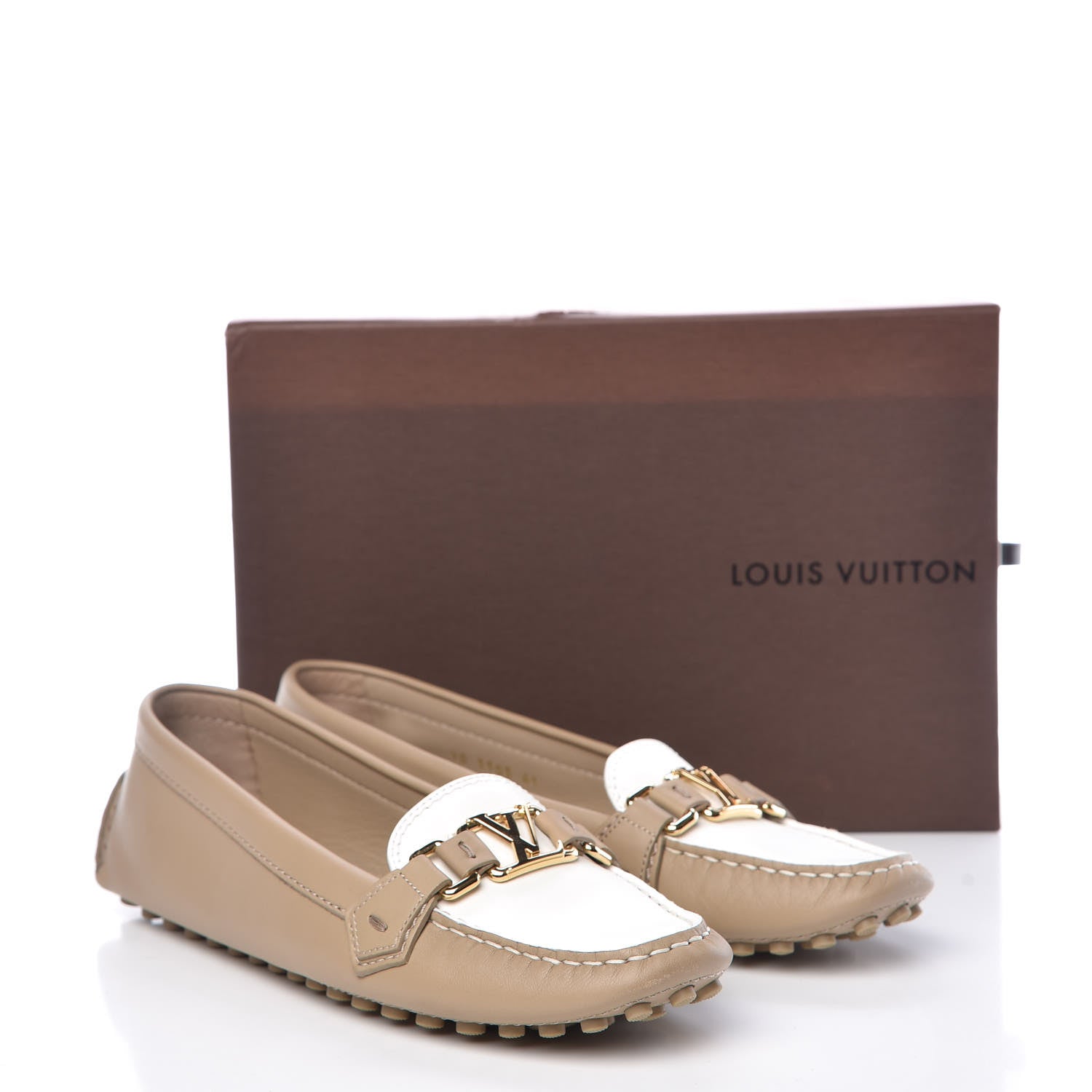 Louis Vuitton Calfskin Loafers 41 Beige White 12 of 12