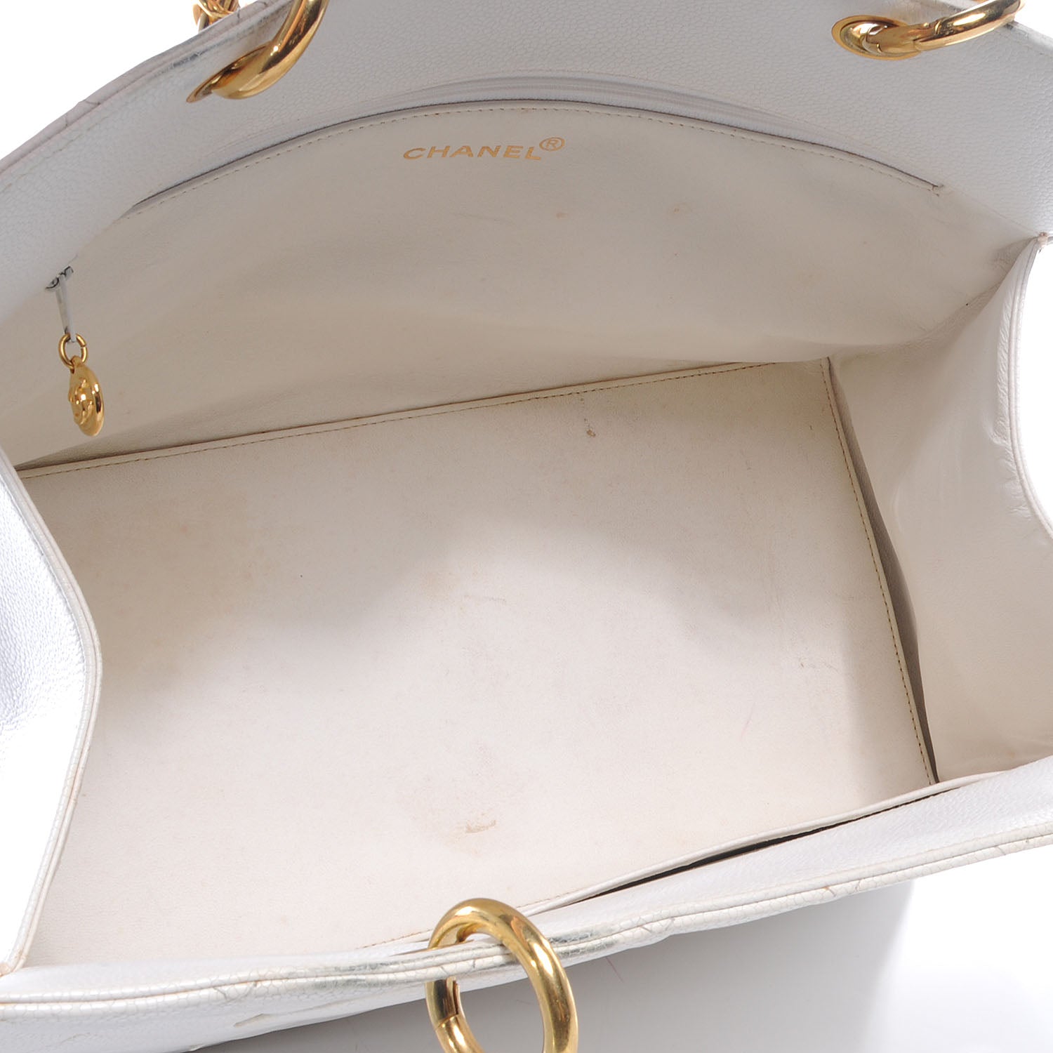 Chanel Caviar Quilted Grand Shopping Tote GST White 5 of 13