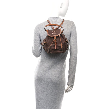 Miu Miu Canapa Soft Calfskin Mini Backpack Cocoa Brown Brandy 2 of 9