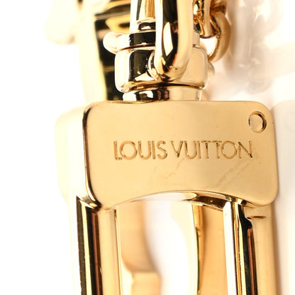 Louis Vuitton Brass Enamel Fleur De Monogram Bag Charm Chain Gold 3 of 5