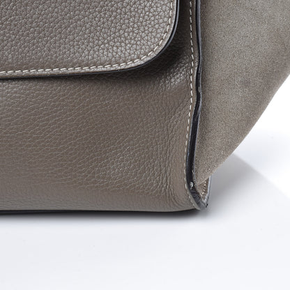 Celine Drummed Calfskin Suede Small Trapeze Souris 17 of 19