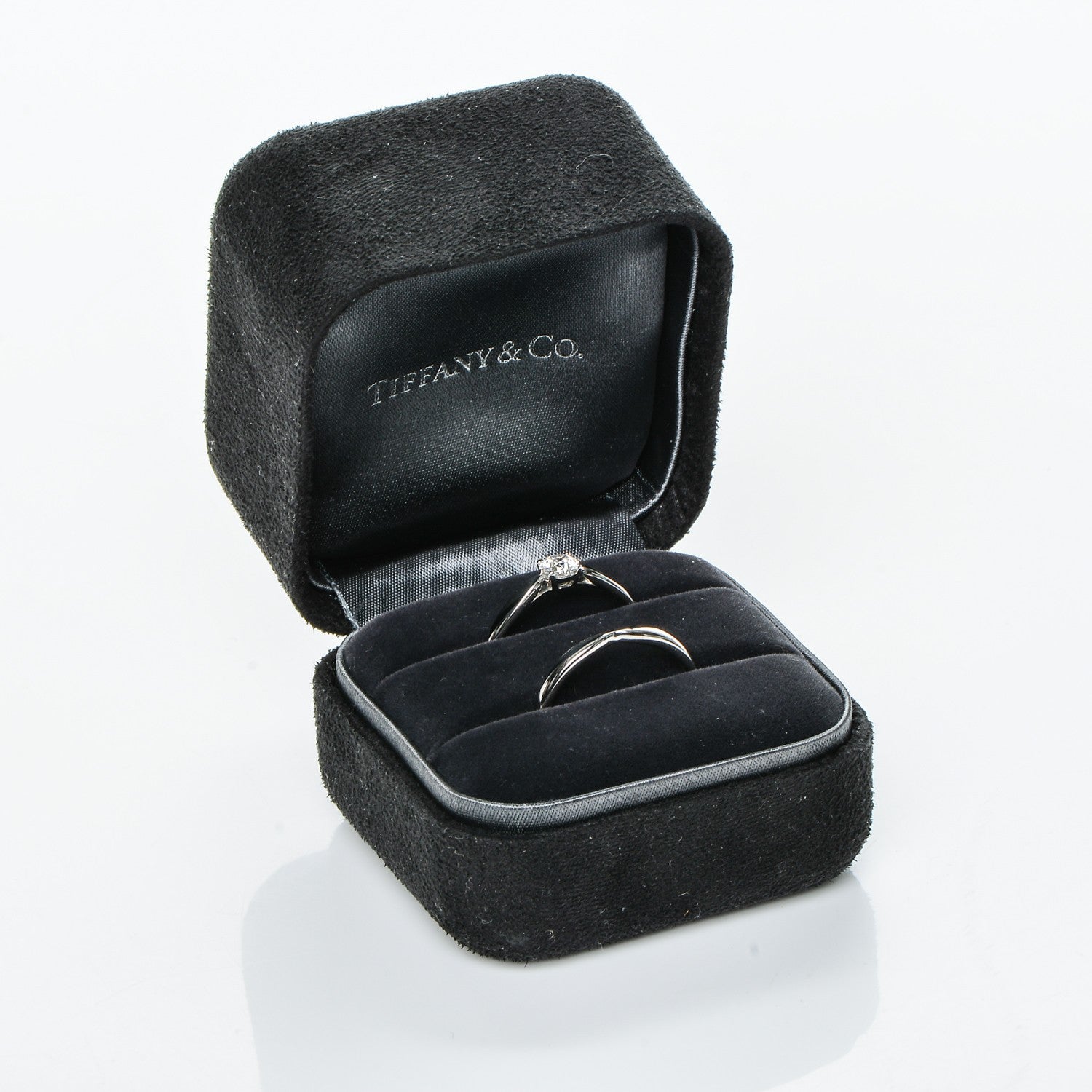 Tiffany Platinum Diamond Harmony Engagement Ring Wedding Band Set 63 10.25 10 of 10