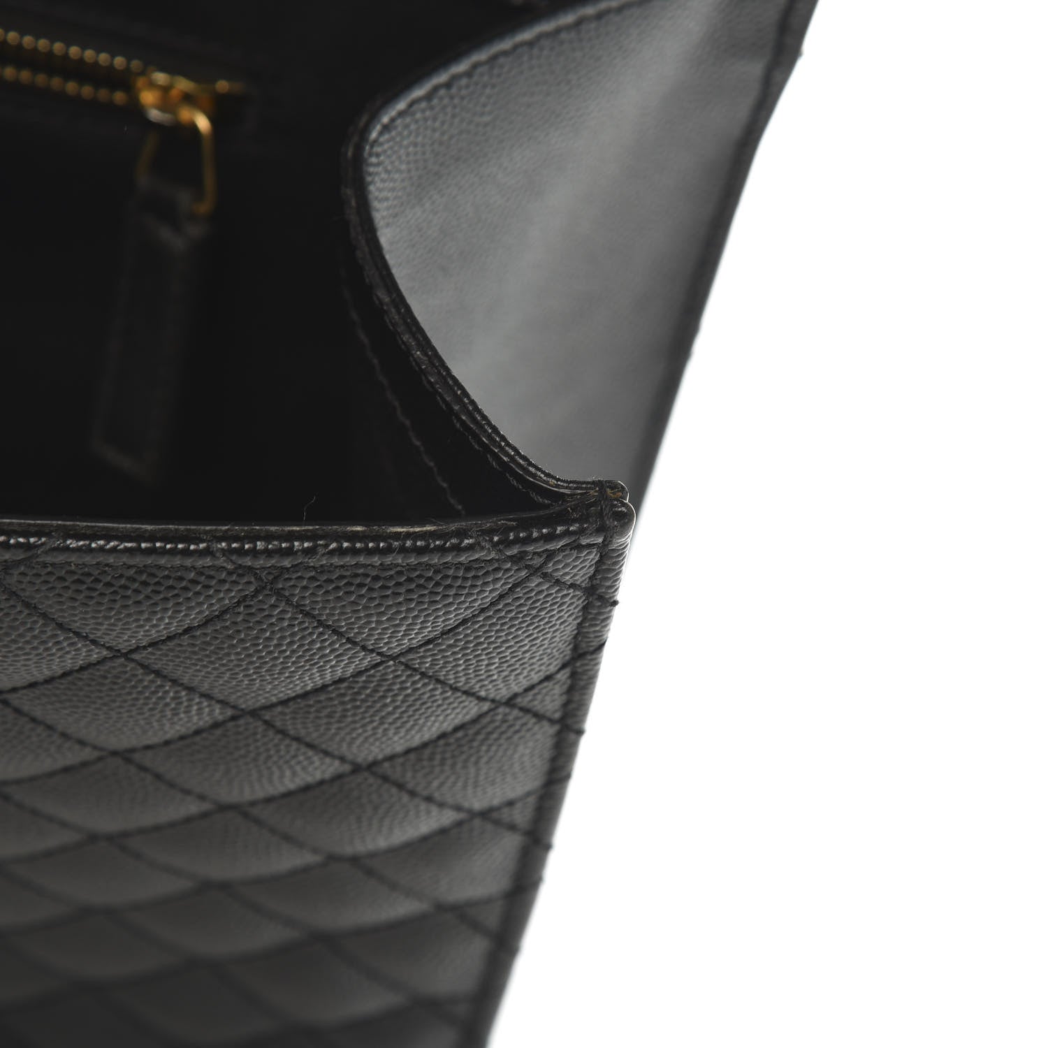 Saint Laurent Grain De Poudre Large Tri-Quilt Monogram Satchel Black 11 of 20