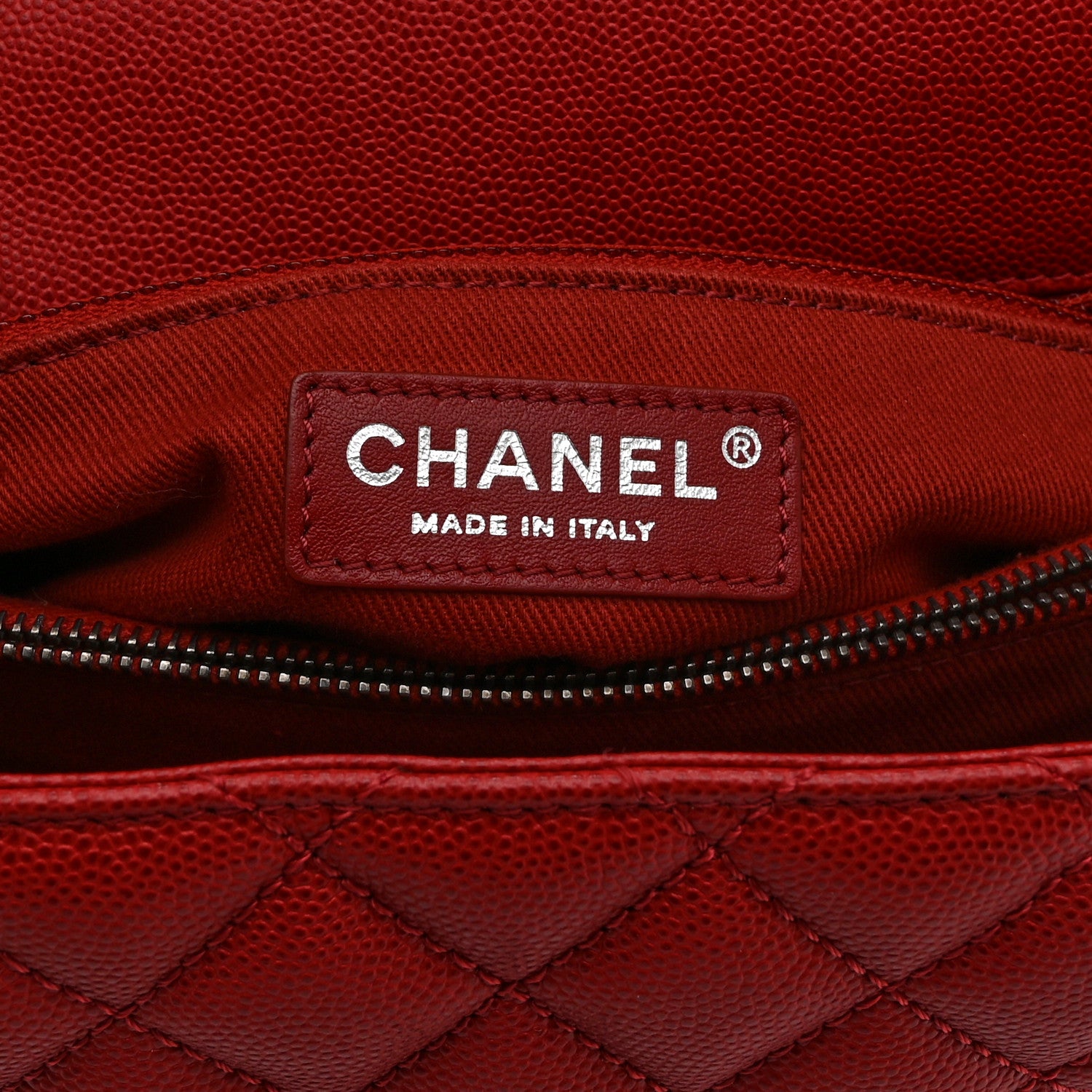 Chanel Caviar Quilted Medium Coco Handle Flap Red 1773824