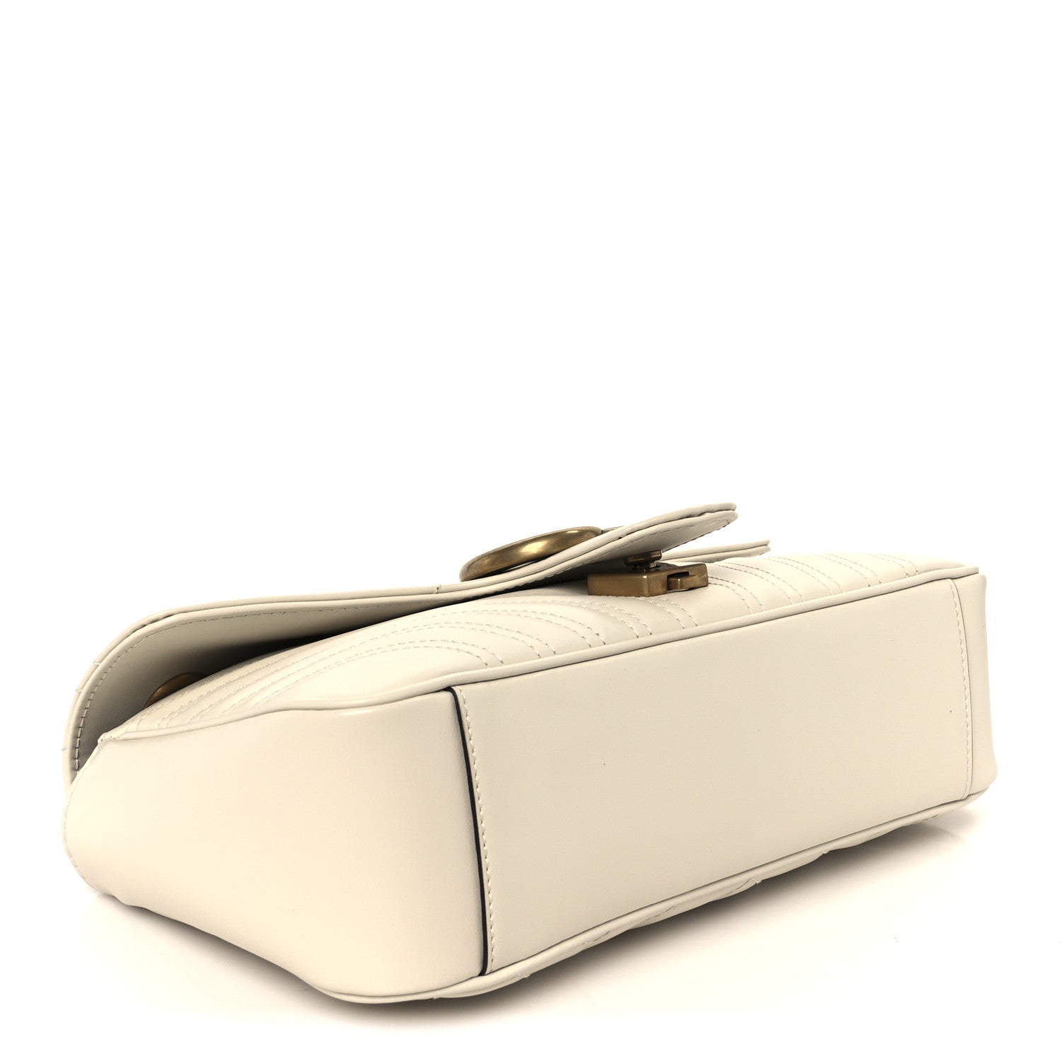 Gucci Calfskin Matelasse Small GG Marmont Shoulder Bag White 4 of 11