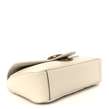 Gucci Calfskin Matelasse Small GG Marmont Shoulder Bag White 4 of 11