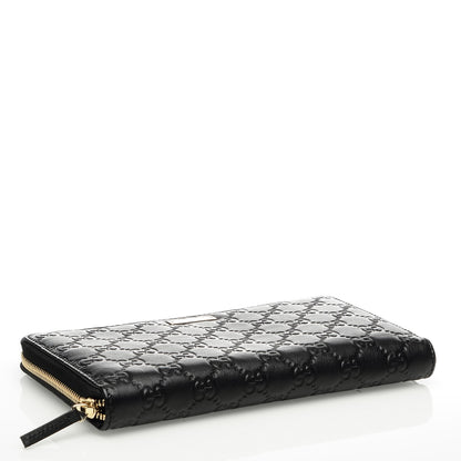 Gucci Guccissima Zip Around Travel Wallet Black 4 of 6