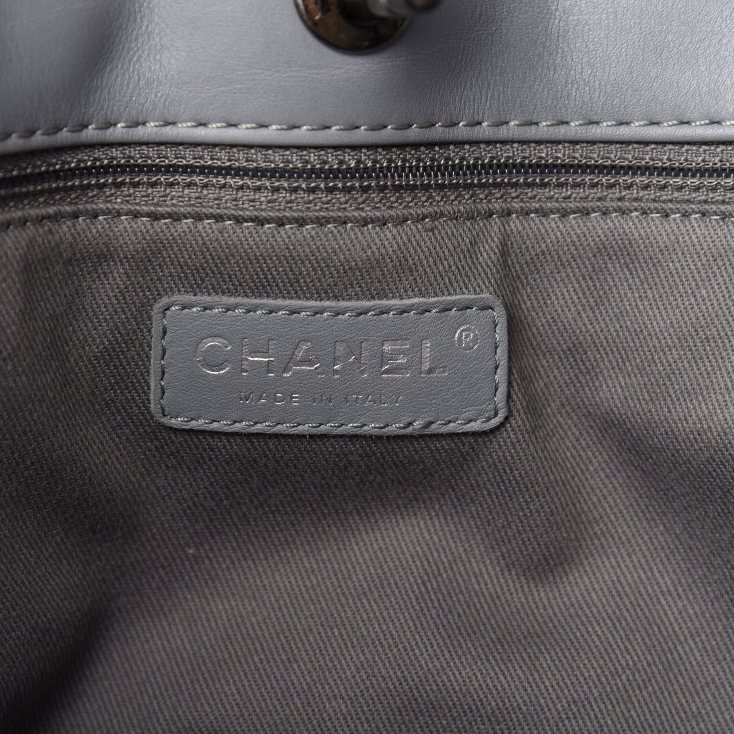 Lambskin Quilted Shopping Tote Grey