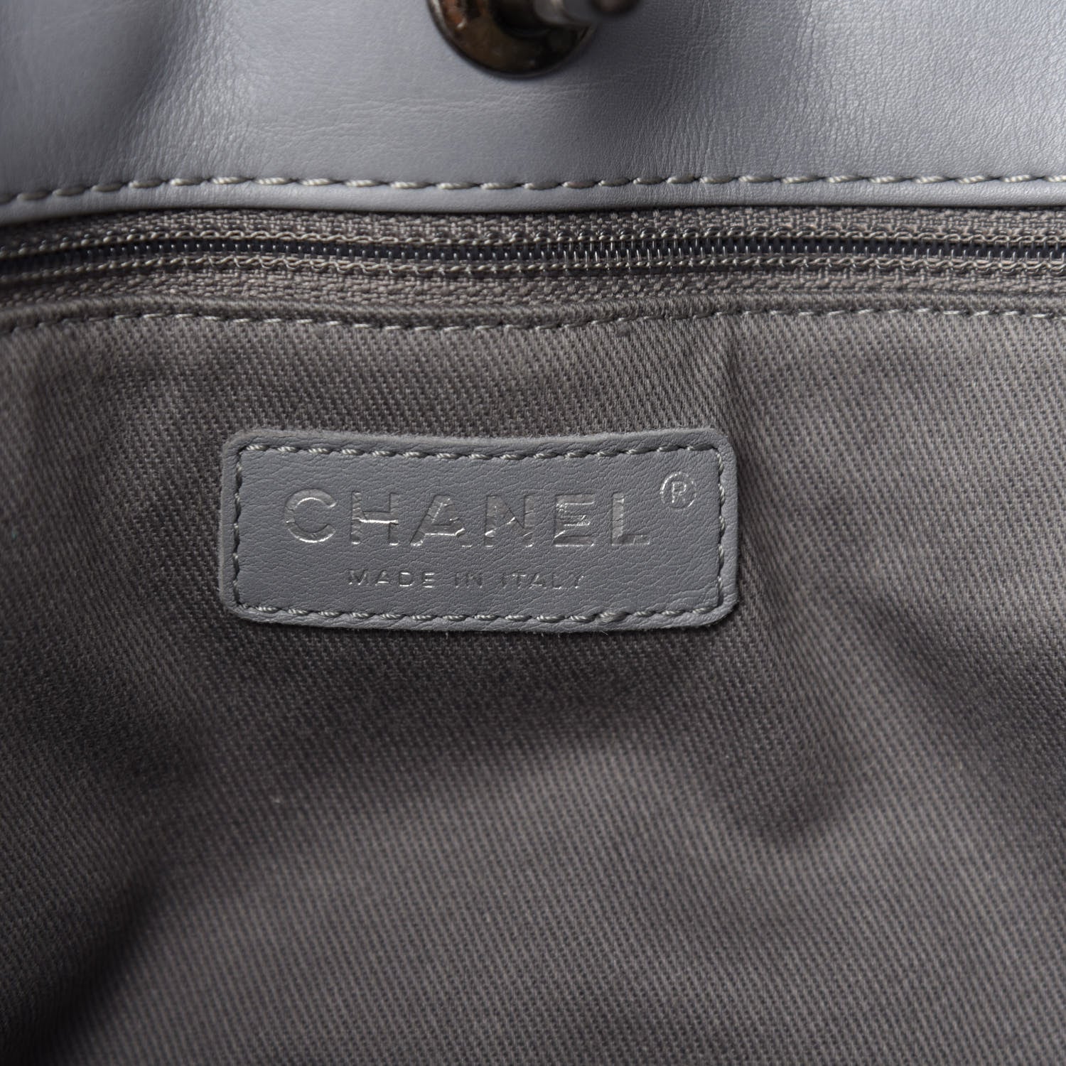 Chanel Lambskin Quilted Shopping Tote Grey 8 of 11