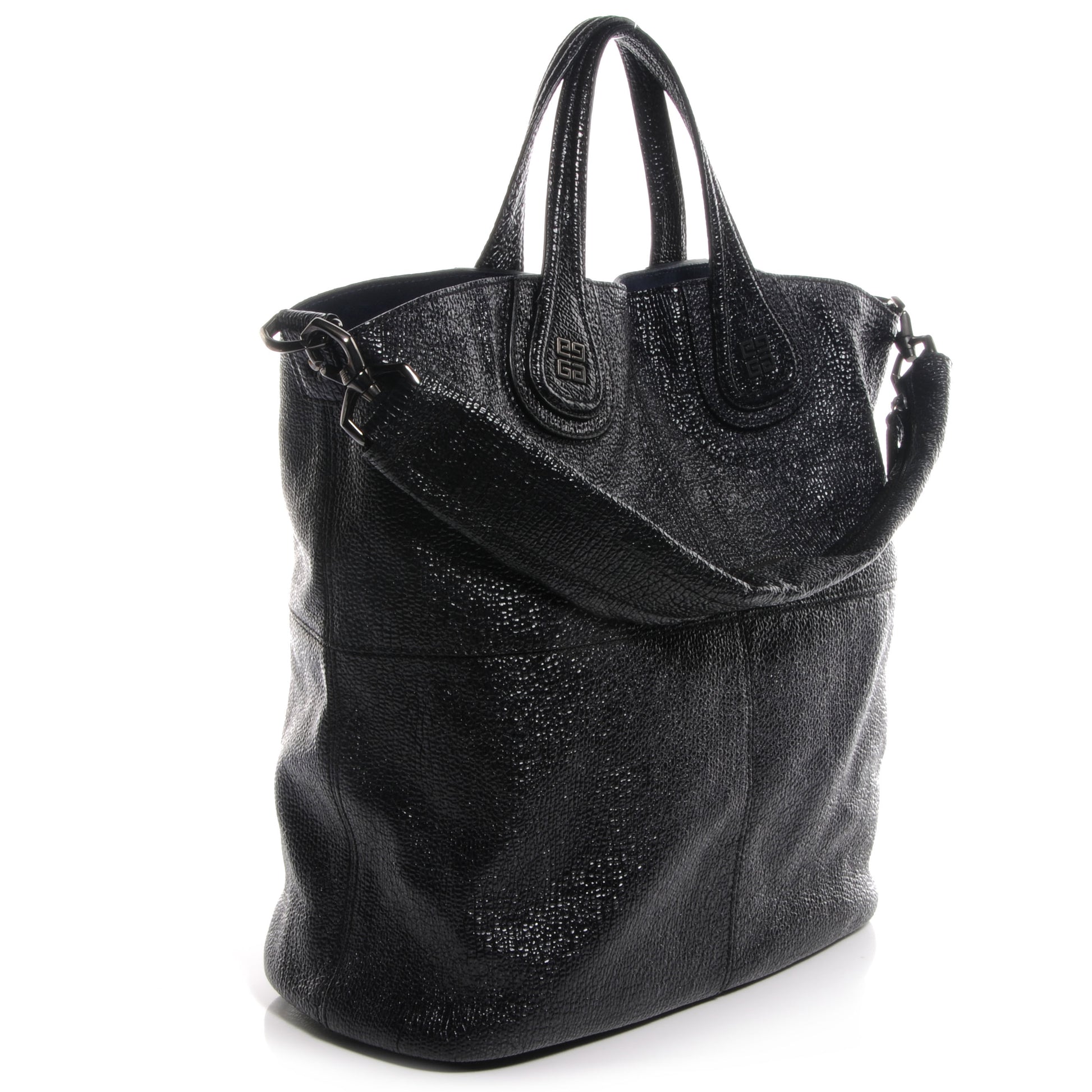 Givenchy Glazed Pebbled Calfskin North South Nightingale Black 3 of 8