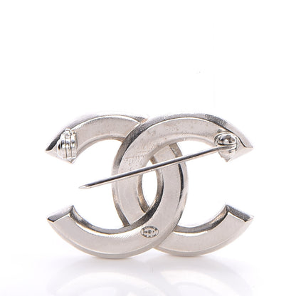 Chanel Crystal Baguette CC Brooch Grey Silver 3 of 4