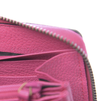 Gucci Grained Calfskin Logo Zip Around Wallet Box Pink Green 7 of 7