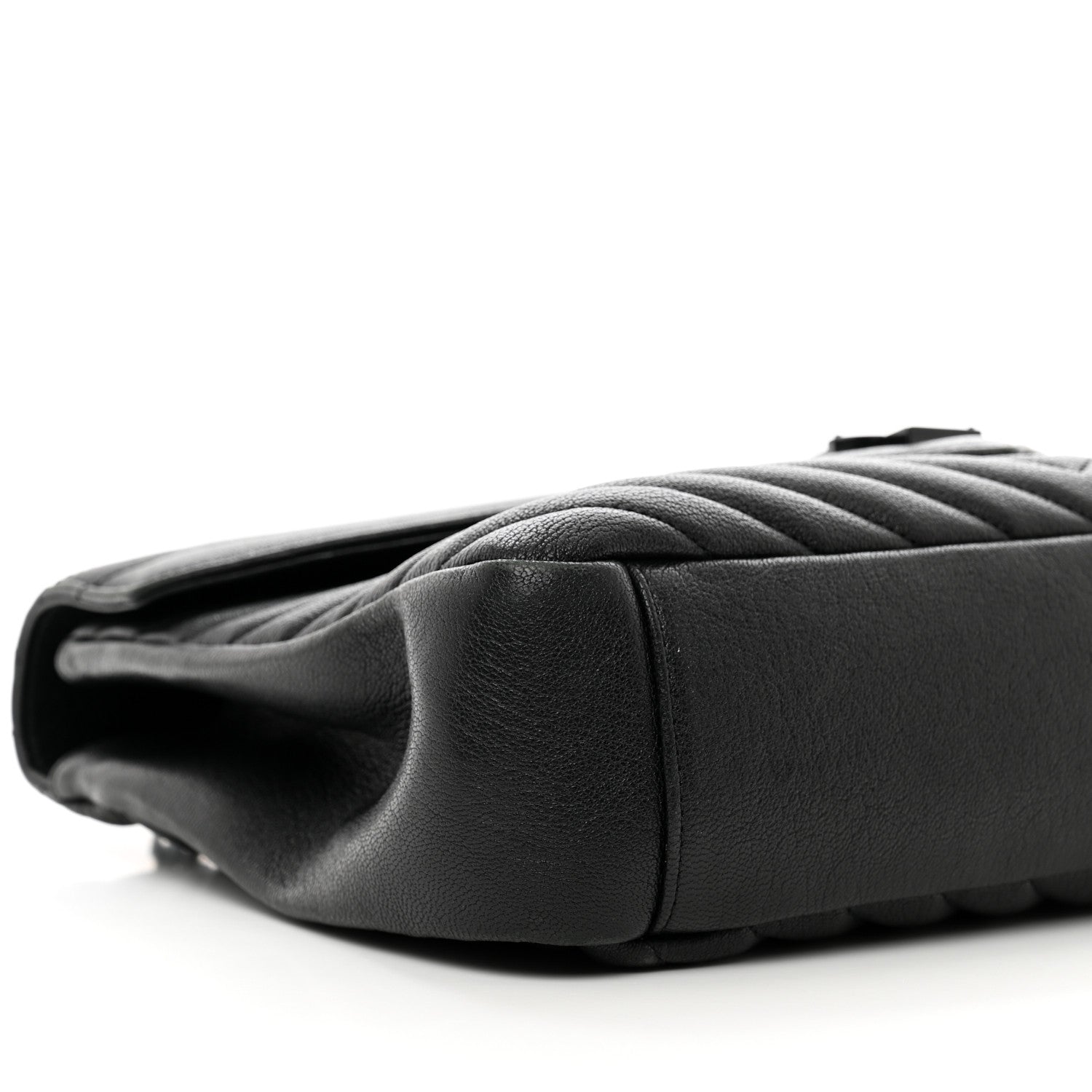 Saint Laurent Sheepskin Matelasse Chevron Monogram Monochrome Large College Bag Black 9 of 11