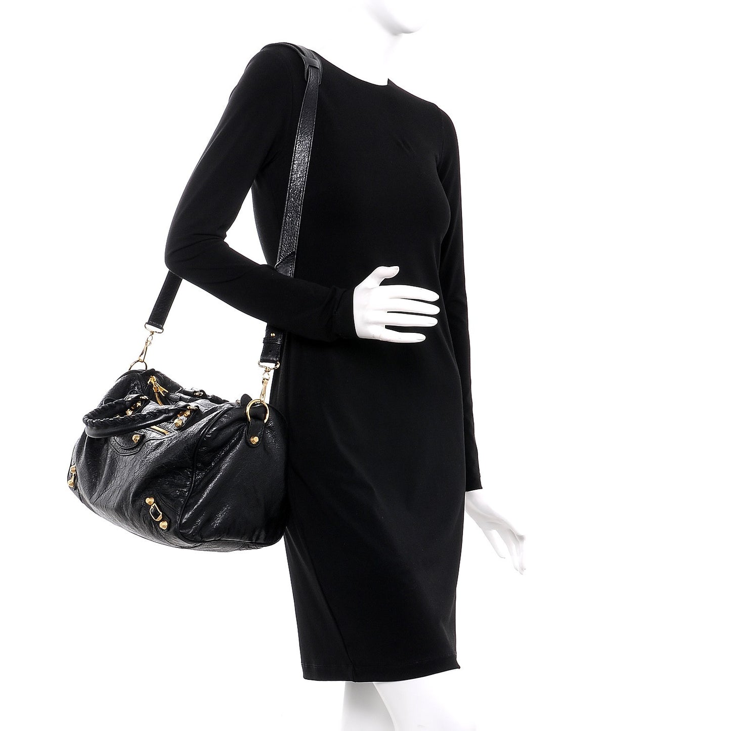 Agneau Giant 12 Gold Hardware Boston Black
