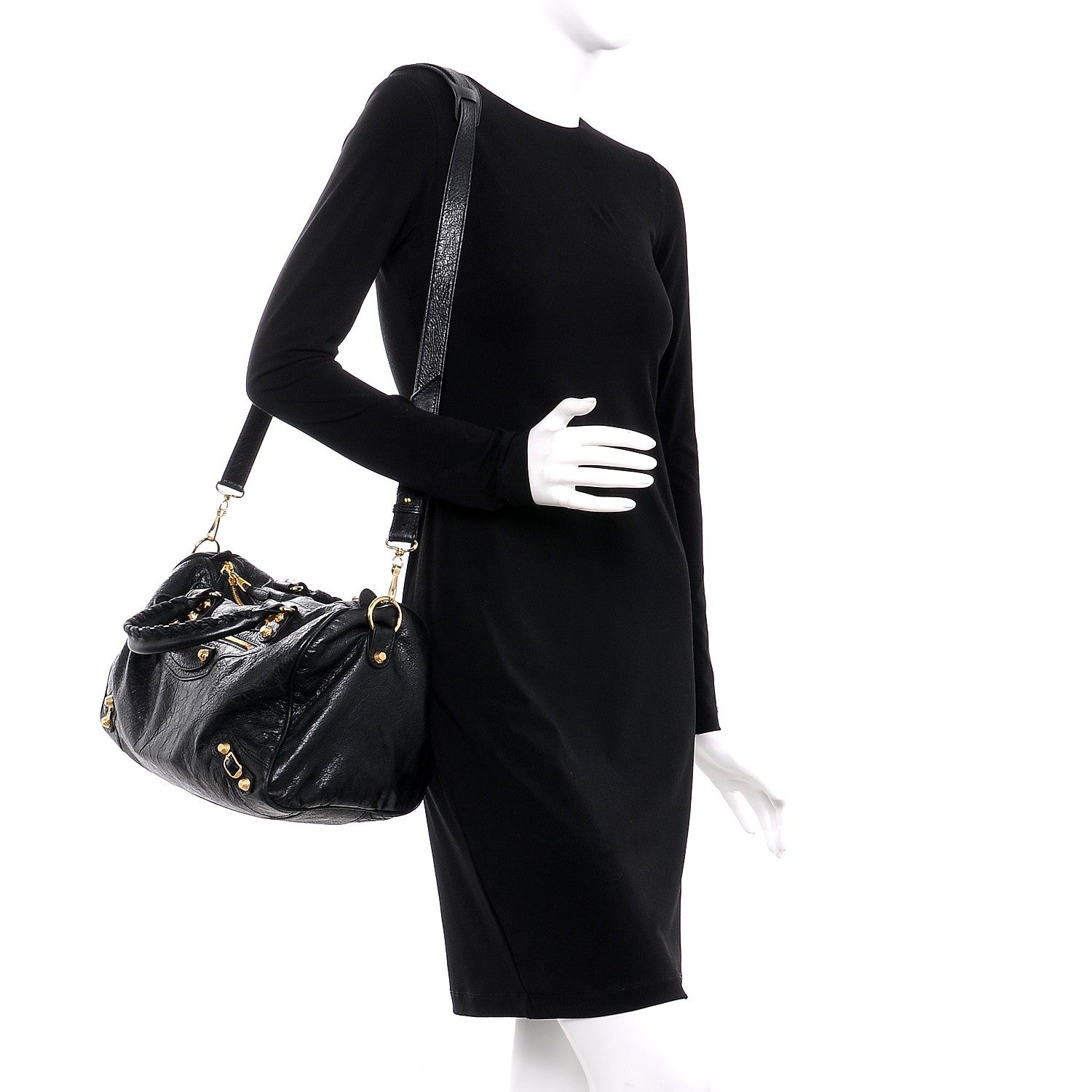 Balenciaga Agneau Giant 12 Gold Hardware Boston Black 2 of 11