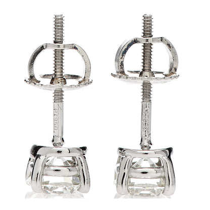 Tiffany Platinum Diamond 1.21ctw Solitaire Earrings 3 of 4