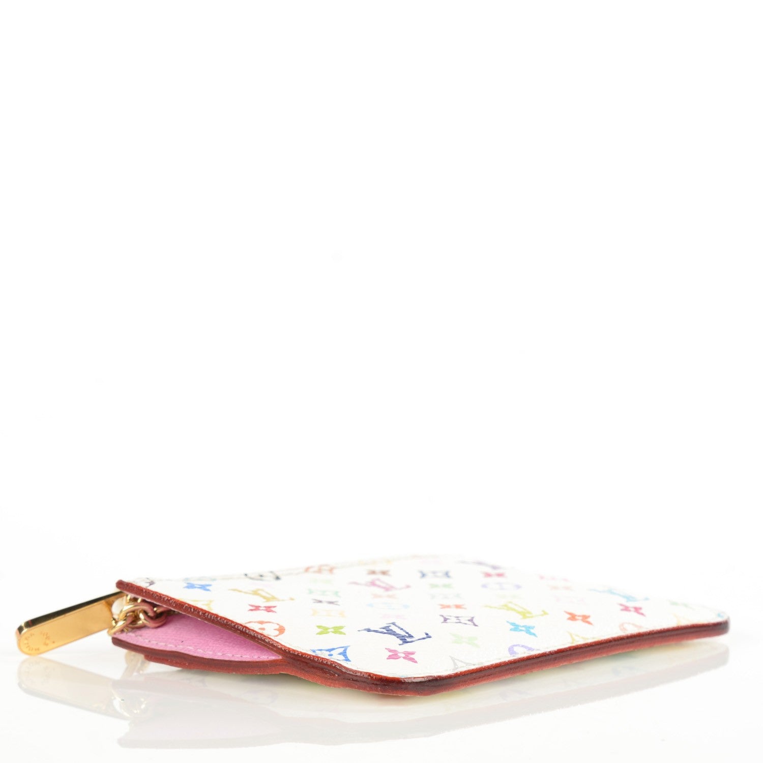 Louis Vuitton Monogram Multicolor Key Pouch White Litchi 4 of 8