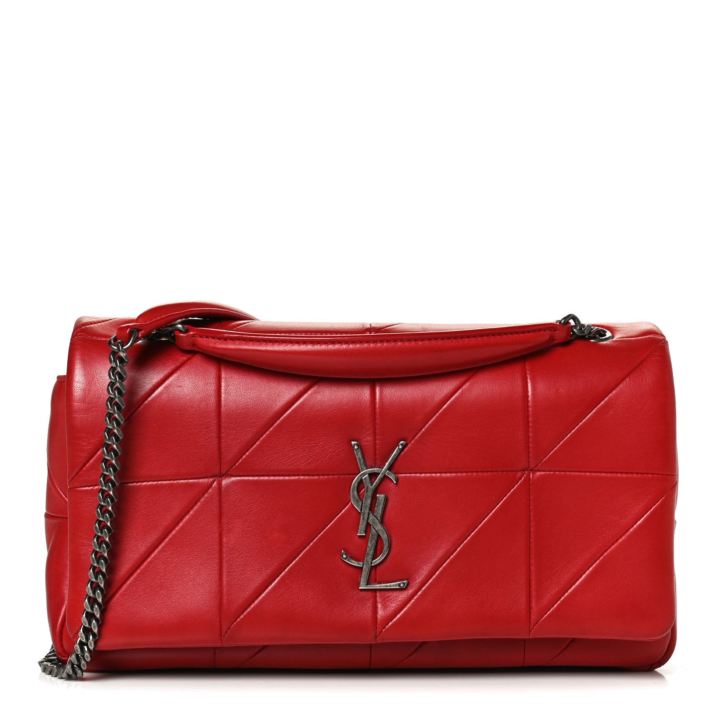 Lambskin Patchwork Monogram Medium Jamie Red