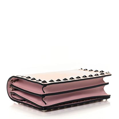 Valentino Garavani Calfskin Rockstud Wallet On Chain Water Rose 3 of 8
