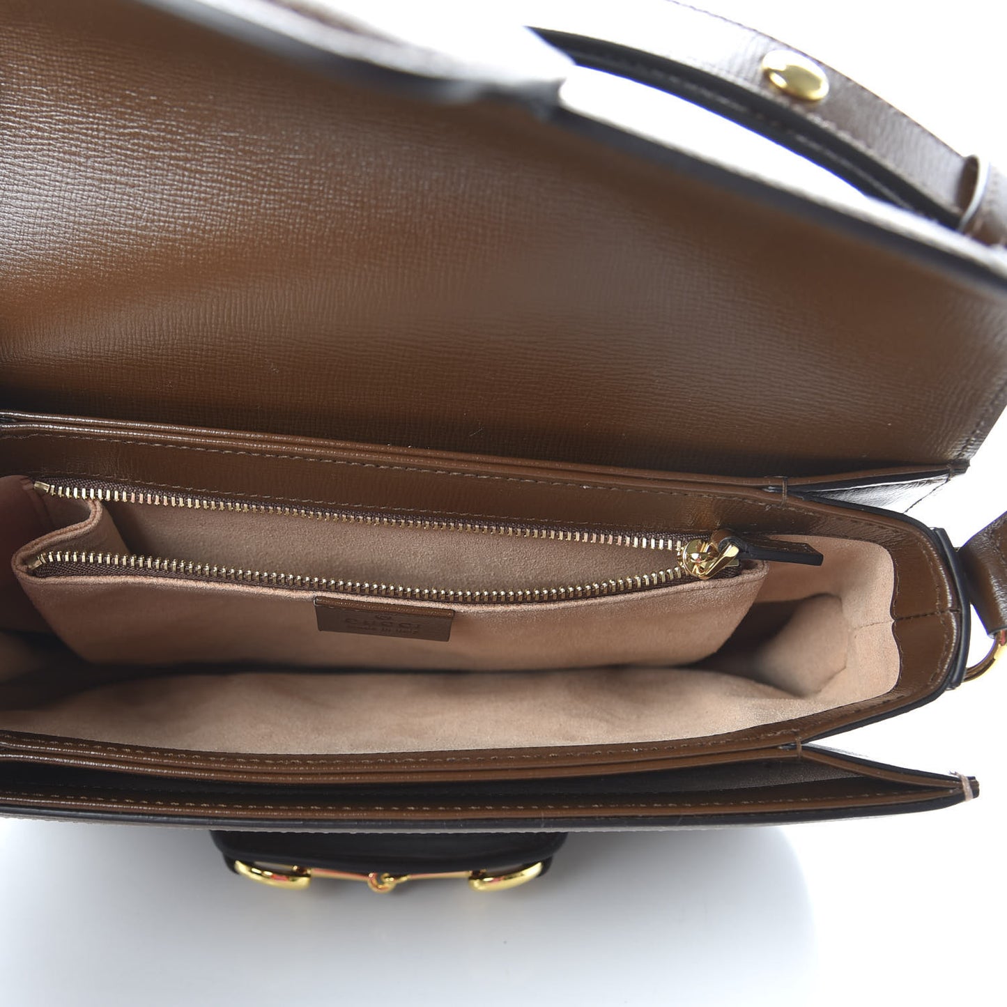 GG Supreme Monogram Horsebit 1955 Shoulder Bag Beige Brown Sugar