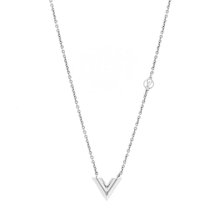 Louis Vuitton Metal Essential V Supple Necklace Silver 1 of 6
