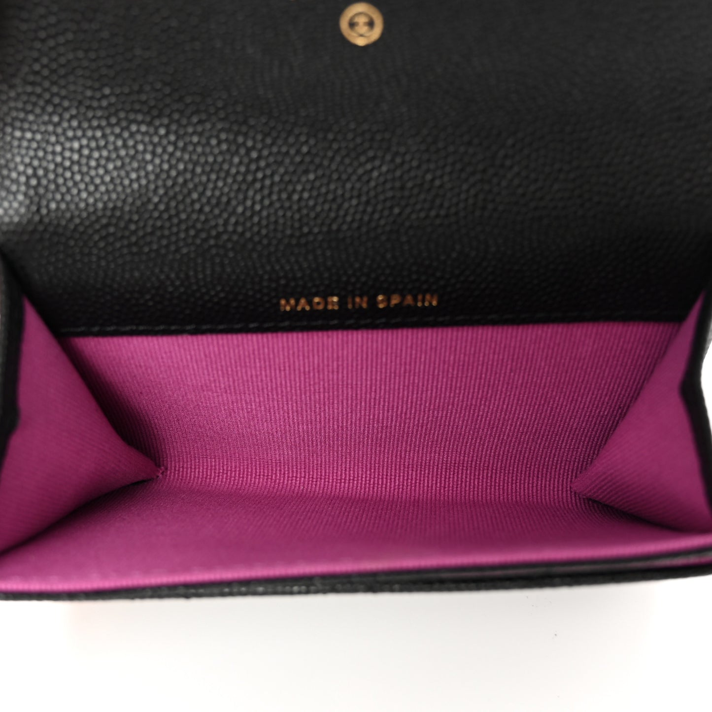 Caviar Quilted Textured CC Flap Card Holder Black