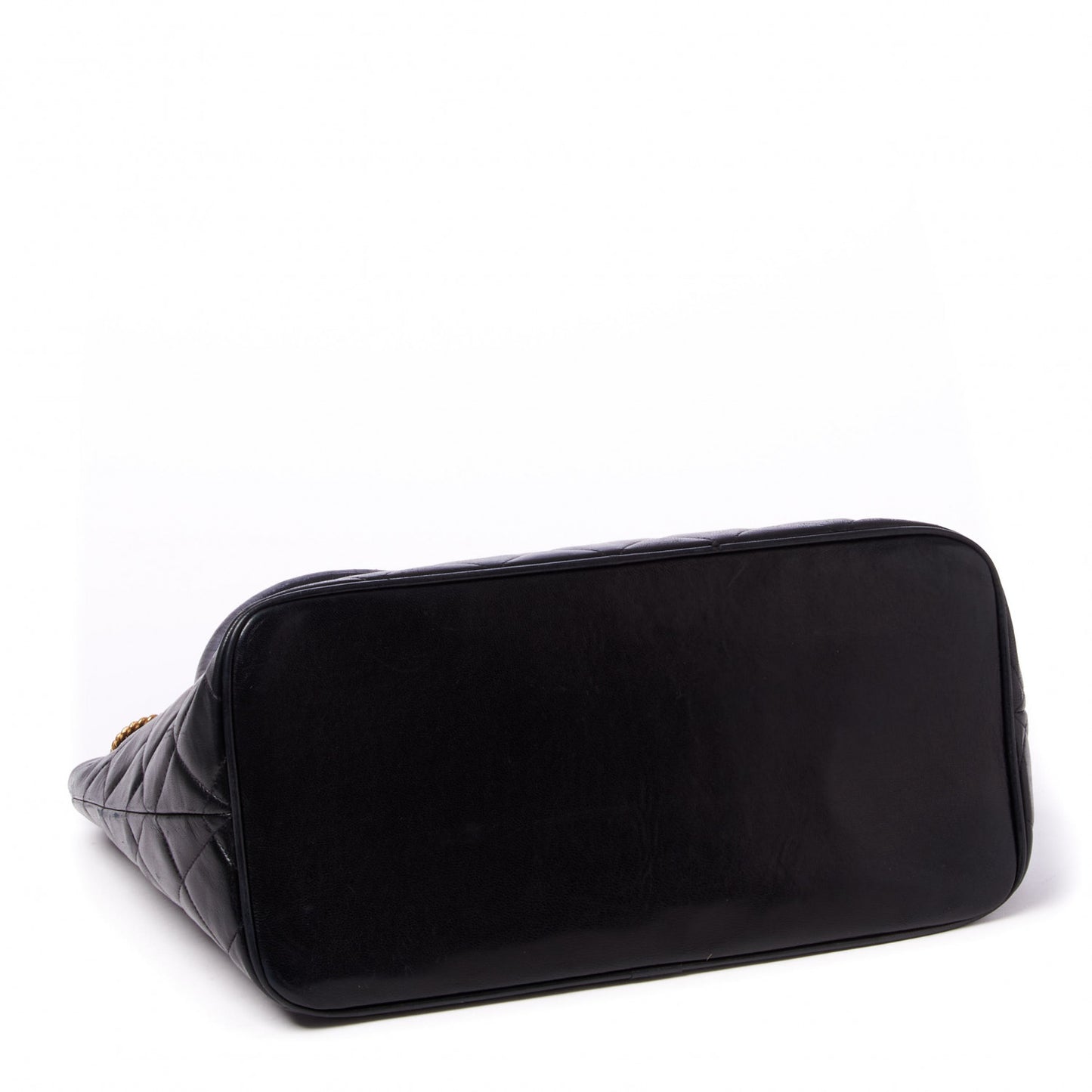 Lambskin Quilted Medallion Tote Black