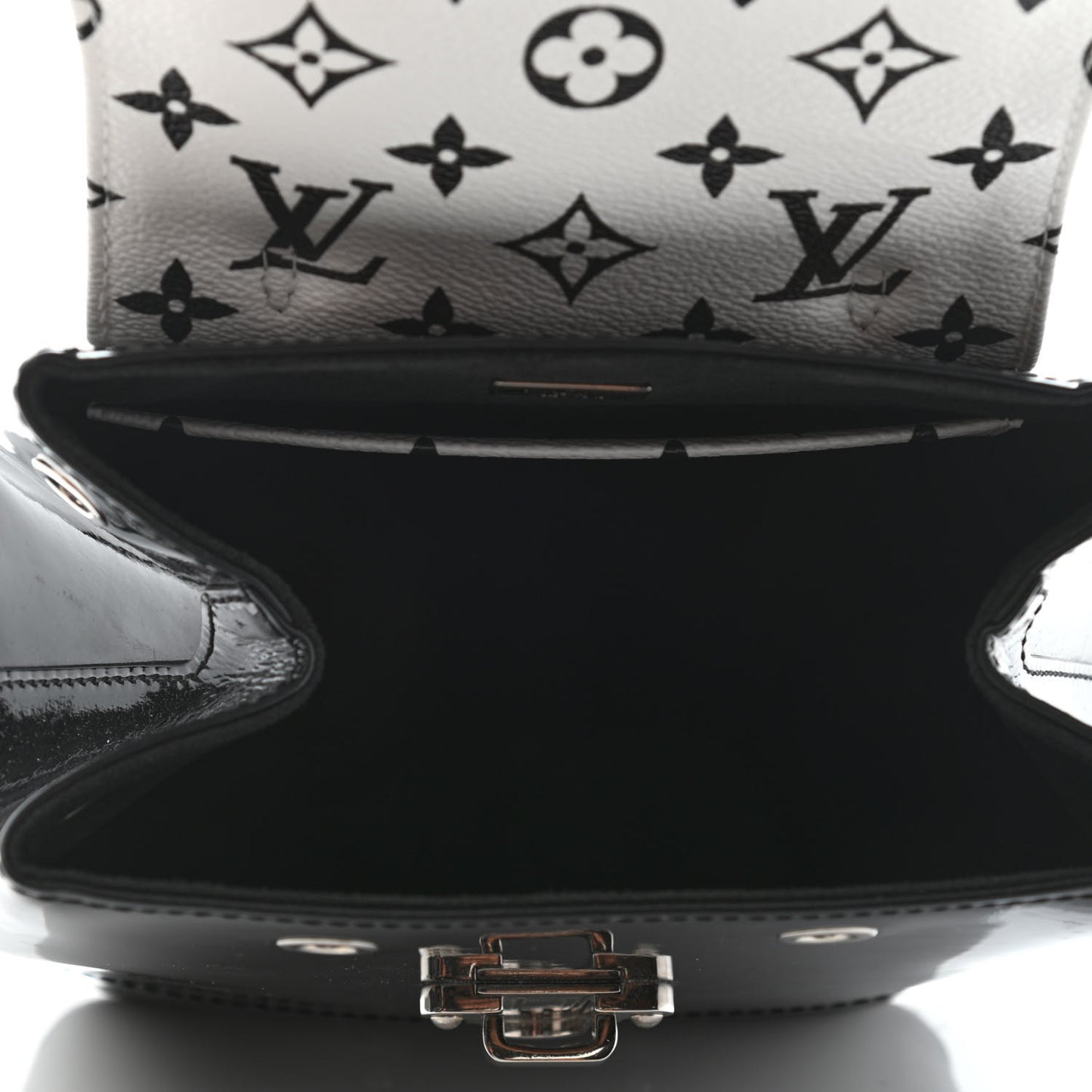 Patent Monogram Hot Springs Backpack Black White
