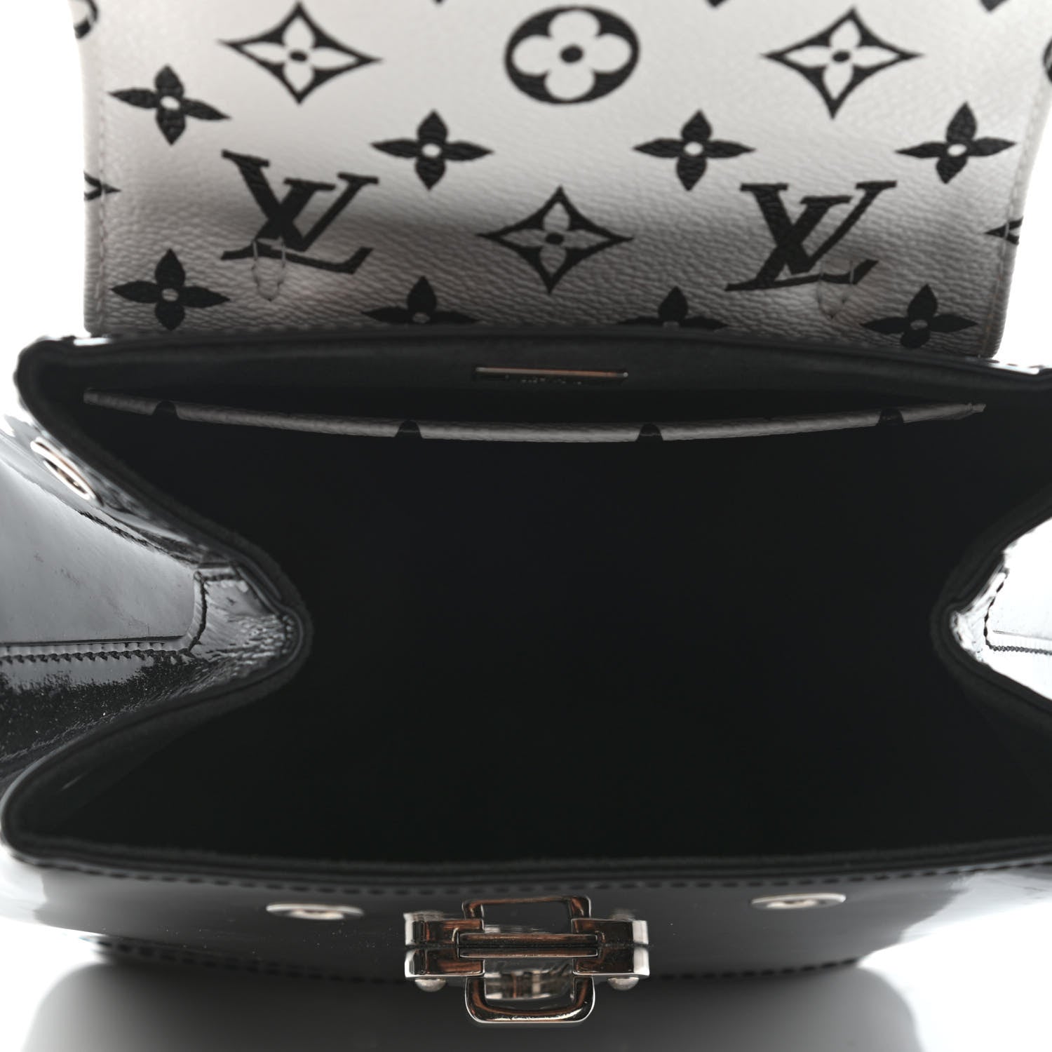 Louis Vuitton Patent Monogram Hot Springs Backpack Black White 4 of 4