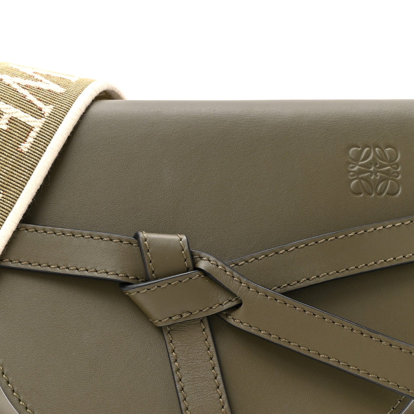 Calfskin Jacquard Mini Gate Dual Bag Autumn Green