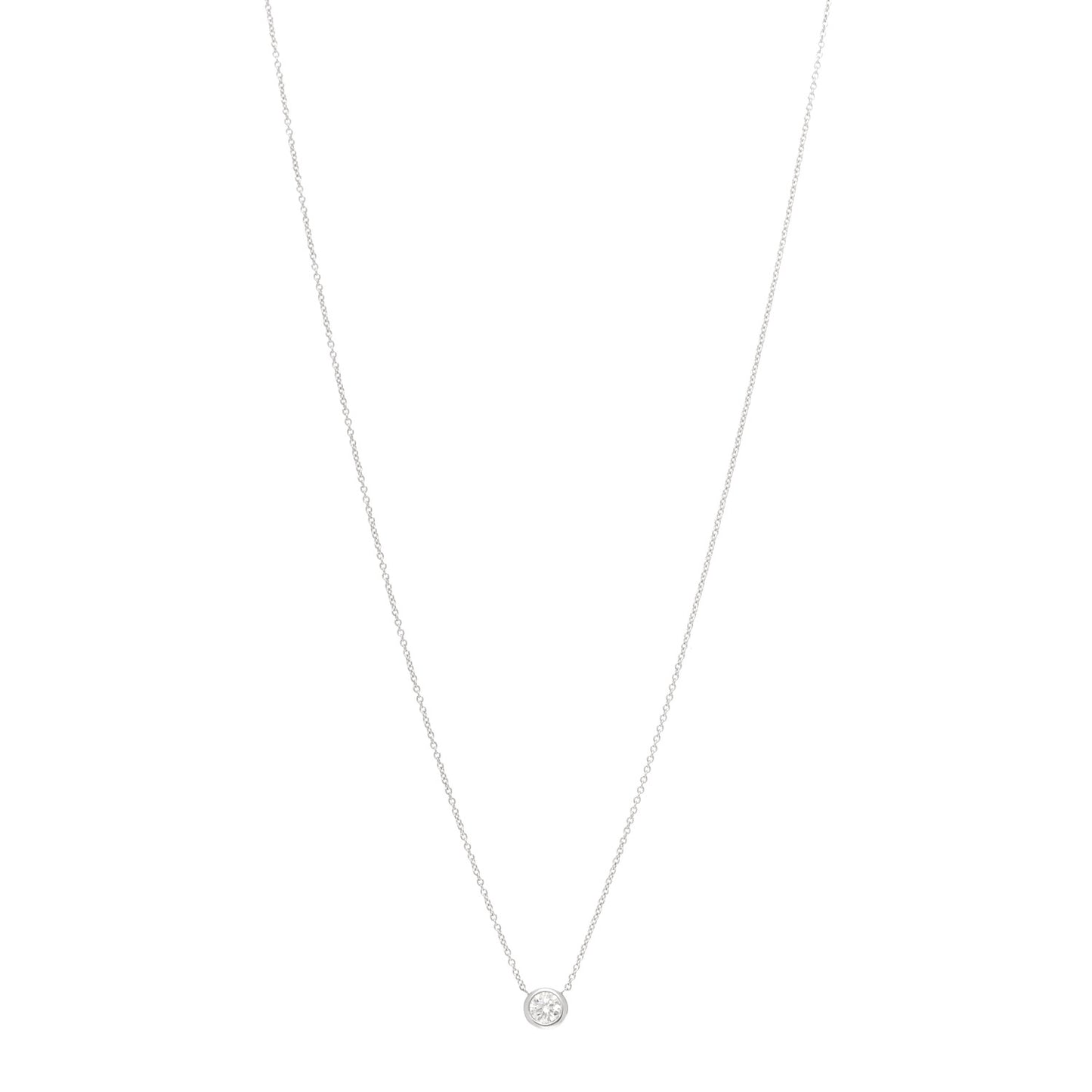 18K White Gold Diamond .24ct Diamonds by the Inch Pendant Necklace